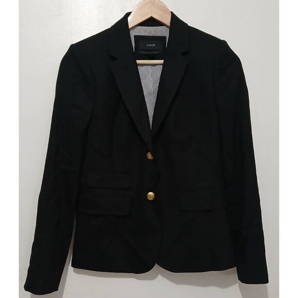 J crew womens size 2 school boy blazer black wool - Picture 1 of 8
